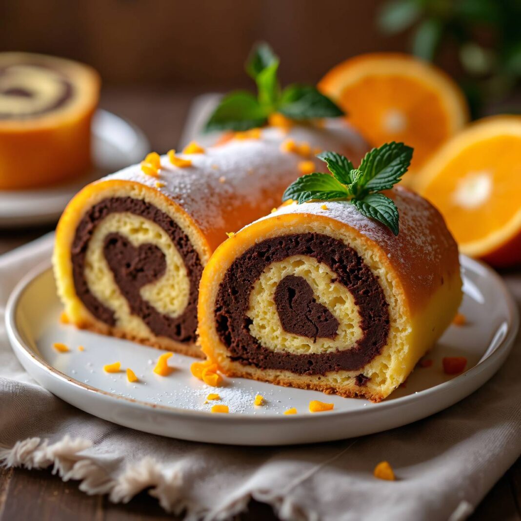 Herzroulade mit Schokoladenfüllung Rezept Herzroulade mit Schokoladenfüllung Rezept