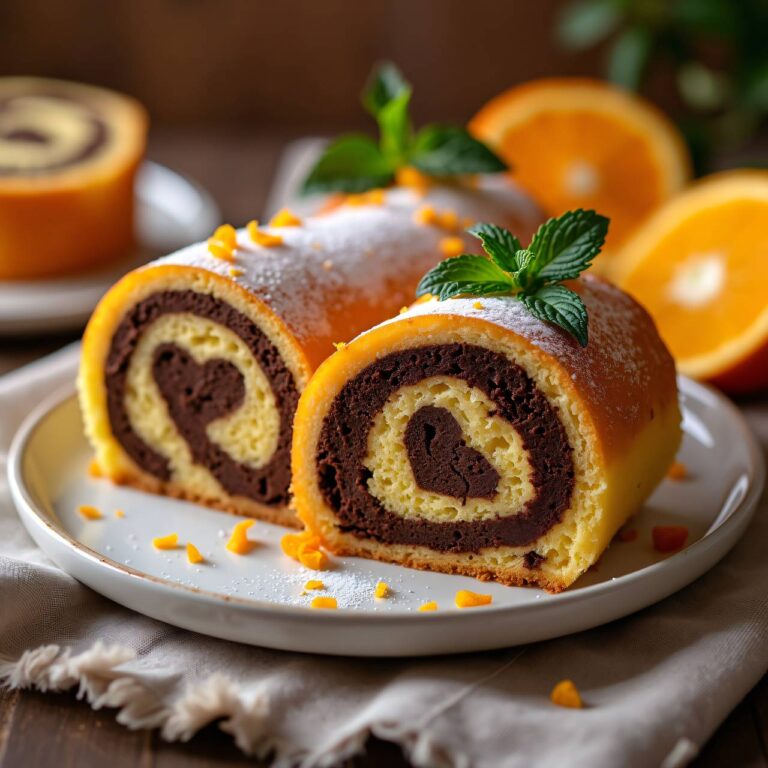 Herzroulade mit Schokoladenfüllung Rezept