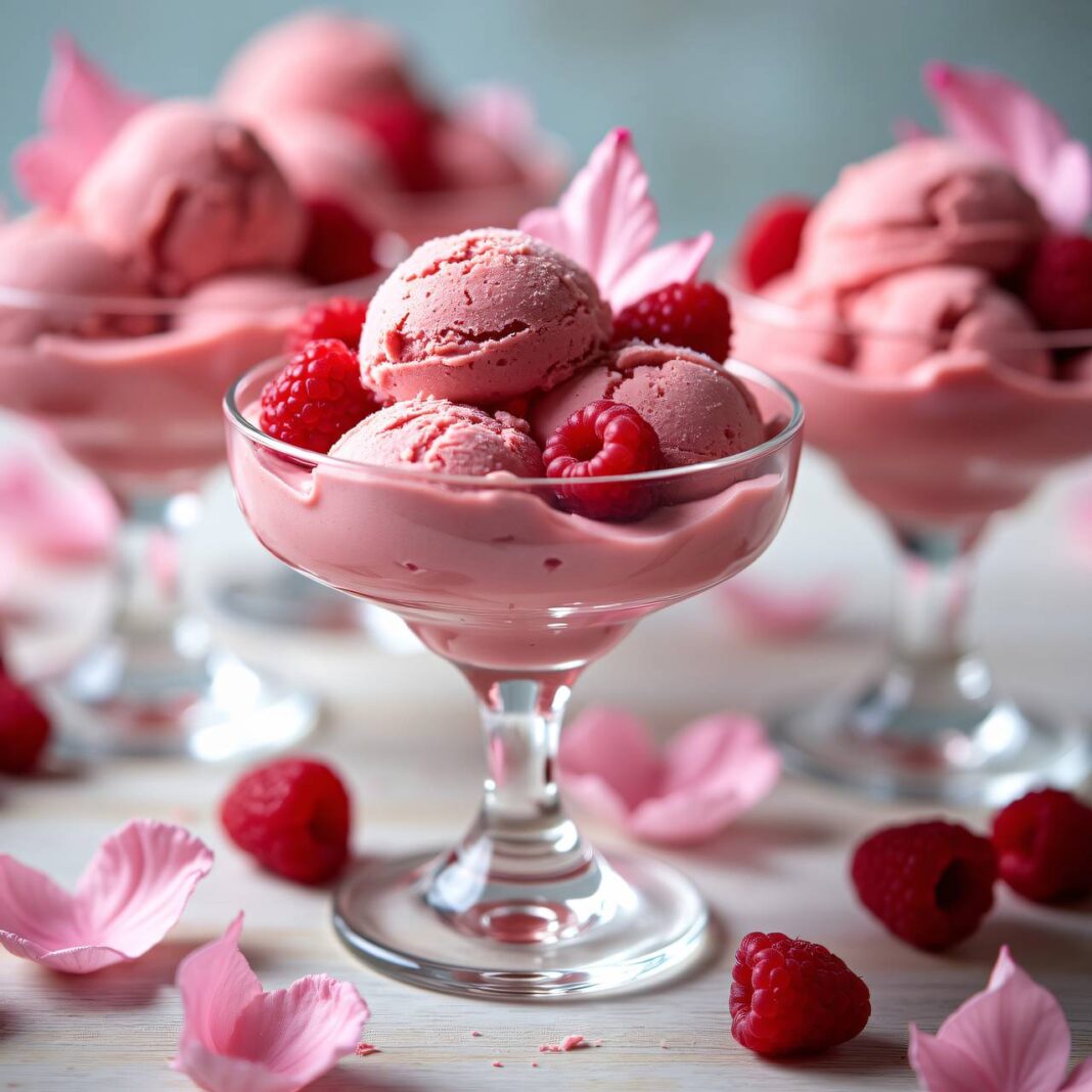 Himbeerglace mit Crème fraîche Rezept Himbeerglace mit Crème fraîche Rezept