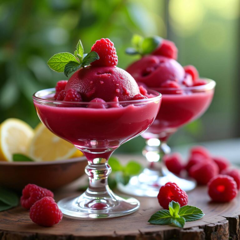 Himbeersorbet mit Zitronenmelisse Rezept