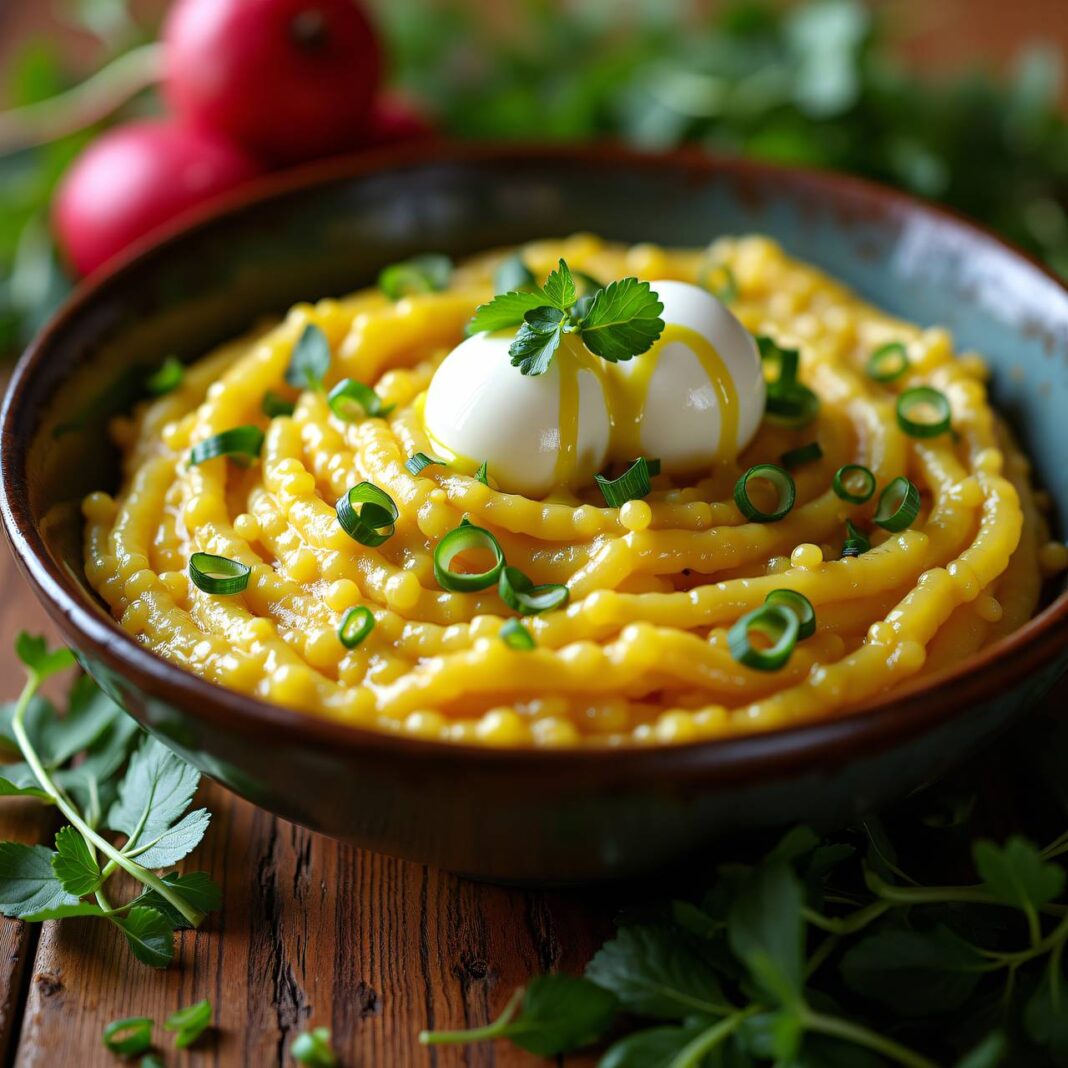 Hirsotto mit Kresse-Vinaigrette Rezept Hirsotto mit Kresse-Vinaigrette Rezept