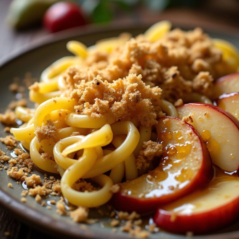 Hörnchen-Nudeln mit Apfelschnitzen Rezept