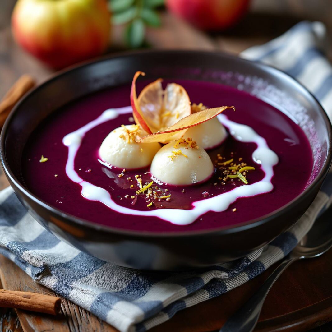 Holunderbeersuppe mit Grießklößchen Rezept Holunderbeersuppe mit Grießklößchen Rezept