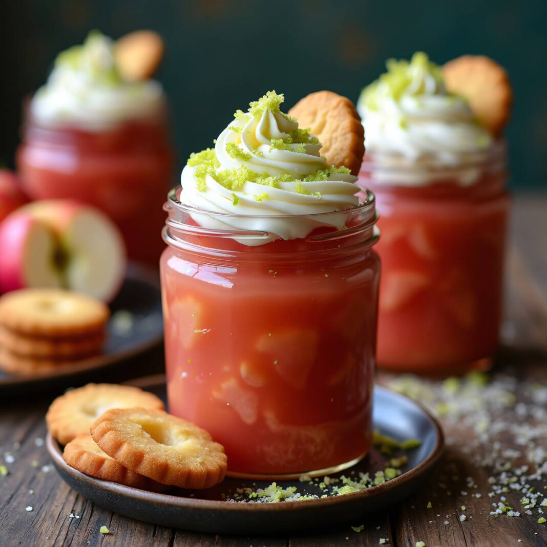 Holunderblüten-Apfelmus mit Limetten-Creme Rezept Holunderblüten-Apfelmus mit Limetten-Creme Rezept