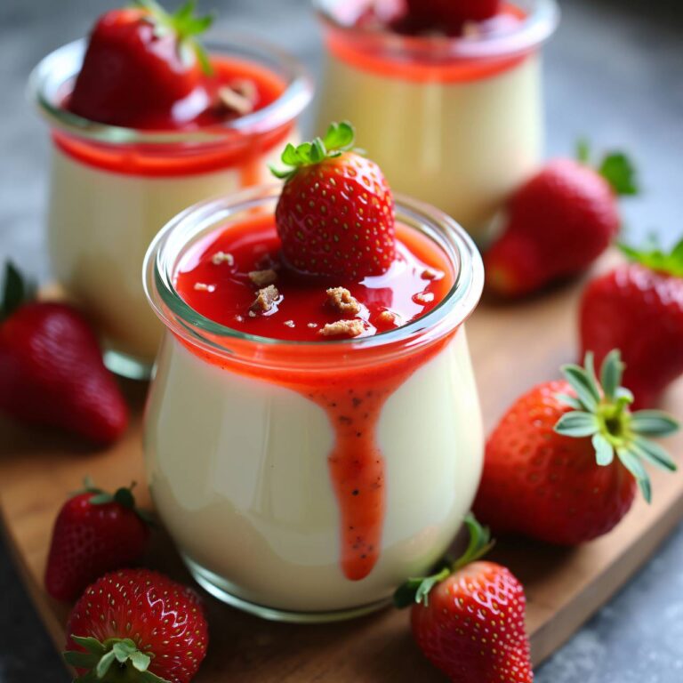 Holunderblüten-Mousse mit Erdbeersauce Rezept