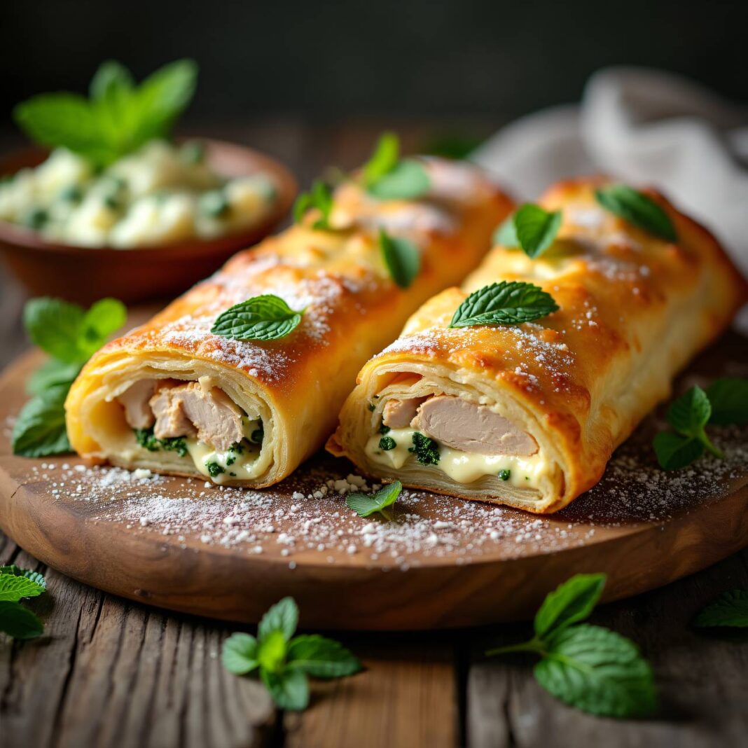 Hühner-Frischkäse-Strudel Rezept Hühner-Frischkäse-Strudel Rezept