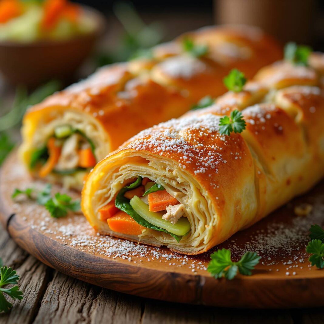 Hühner-Gemüse-Strudel Rezept Hühner-Gemüse-Strudel Rezept