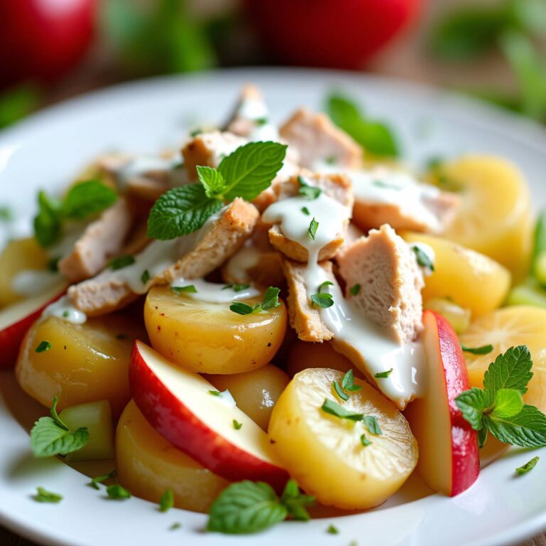 Hühner-Kartoffel-Salat mit Joghurtsauce Rezept