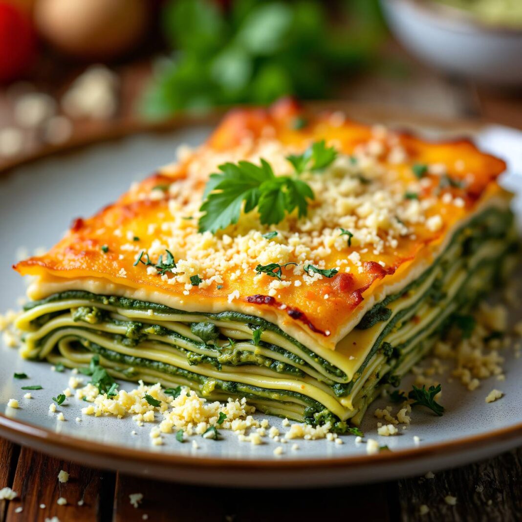 Hühner-Lasagne mit Pestosauce Rezept Hühner-Lasagne mit Pestosauce Rezept