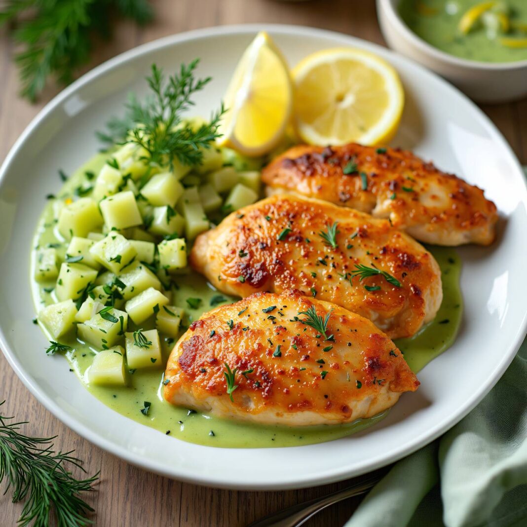 Hühner mit Gurken-Zitronensauce Rezept Hühner mit Gurken-Zitronensauce Rezept