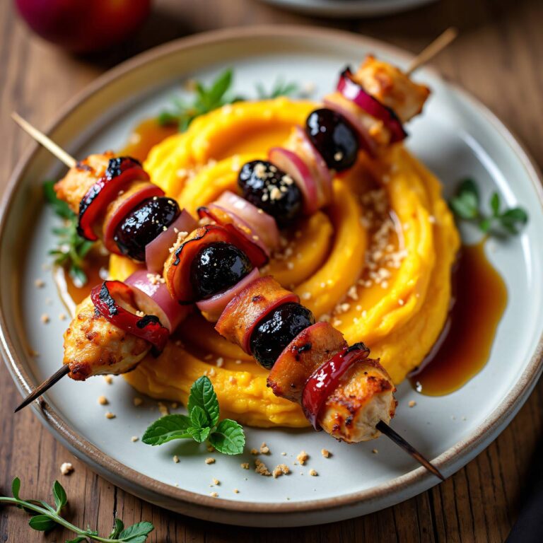 Hühner-Pflaumen-Spieße Rezept