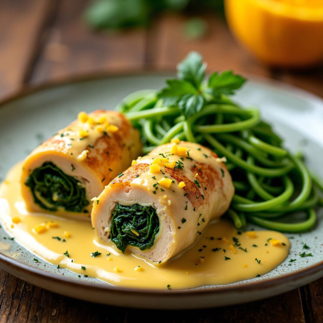 Hühner-Rouladen an Senfrahm-Sauce Rezept Hühner-Rouladen an Senfrahm-Sauce Rezept