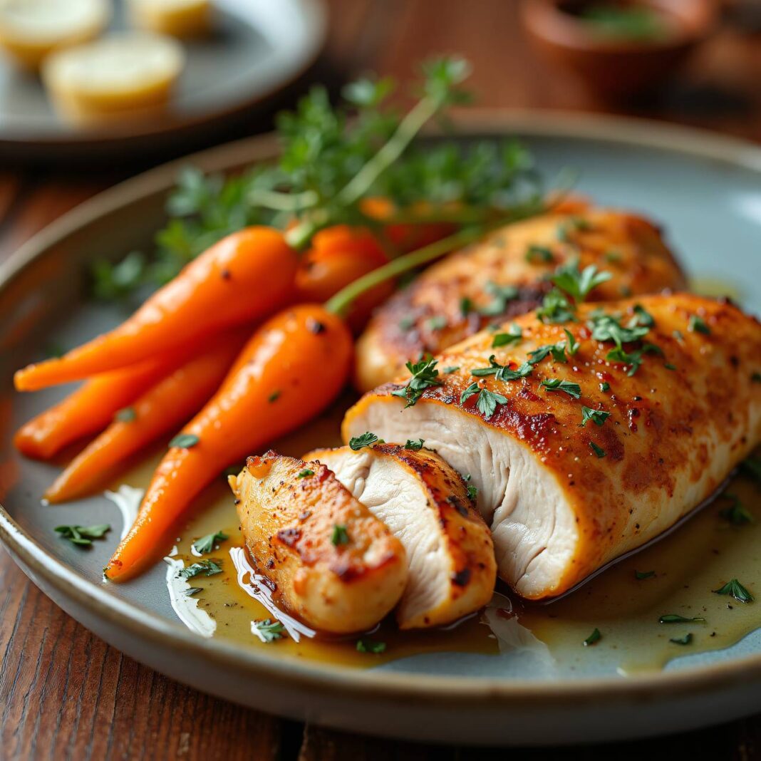 Hühnerbrust auf Oregano-Karotten Rezept Hühnerbrust auf Oregano-Karotten Rezept