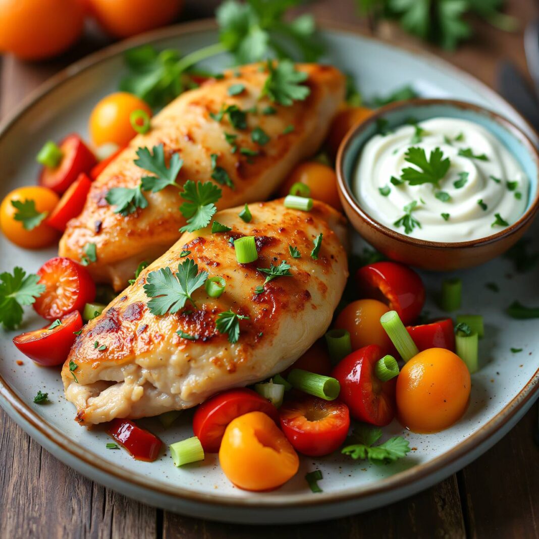 Hühnerbrust mit Aprikosen-Paprika-Gemüse Rezept Hühnerbrust mit Aprikosen-Paprika-Gemüse Rezept