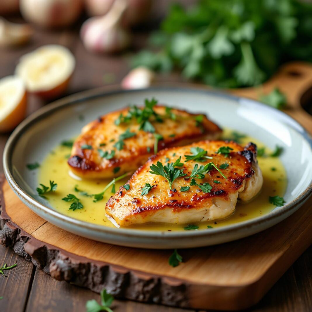 Hühnerbrust mit Knoblauch-Kerbel-Butter Rezept Hühnerbrust mit Knoblauch-Kerbel-Butter Rezept