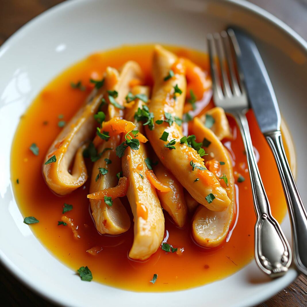 Hühnergeschnetzeltes an Orangen-Ingwersauce Rezept Hühnergeschnetzeltes an Orangen-Ingwersauce Rezept