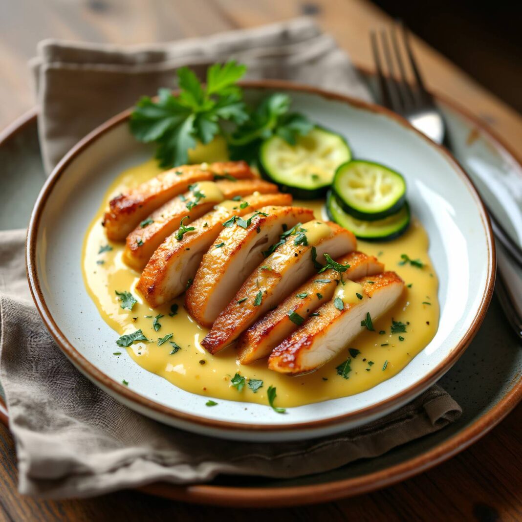 Hühnergeschnetzeltes an Senf-Obers-Sauce Rezept Hühnergeschnetzeltes an Senf-Obers-Sauce Rezept