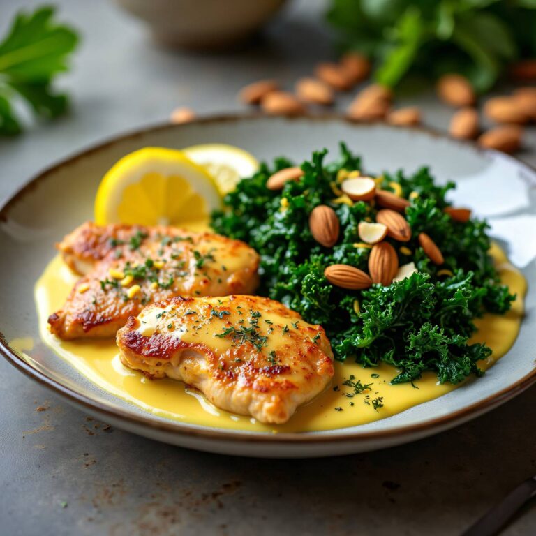 Hühnergeschnetzeltes mit Käsesauce und Federkohl Rezept