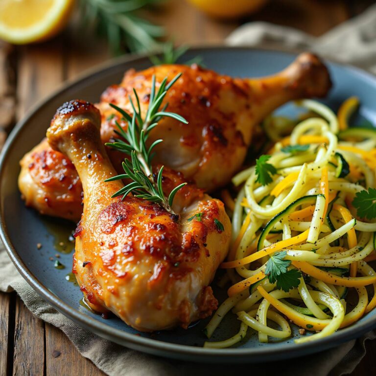 Hühnerschenkel mit Zucchinisalat Rezept