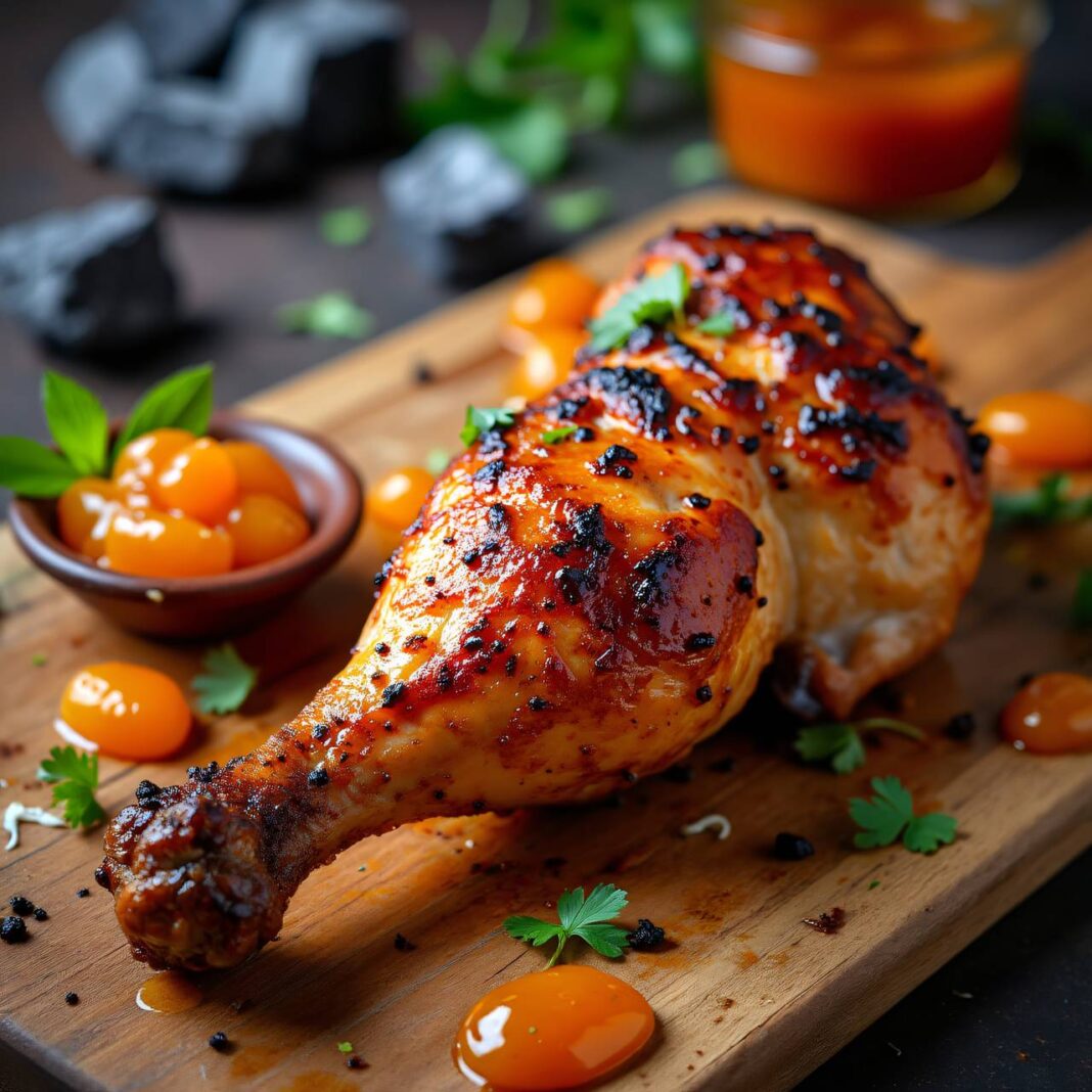 Hühnerschenkel vom Grill mit Aprikosenmarinade Rezept Hühnerschenkel vom Grill mit Aprikosenmarinade Rezept