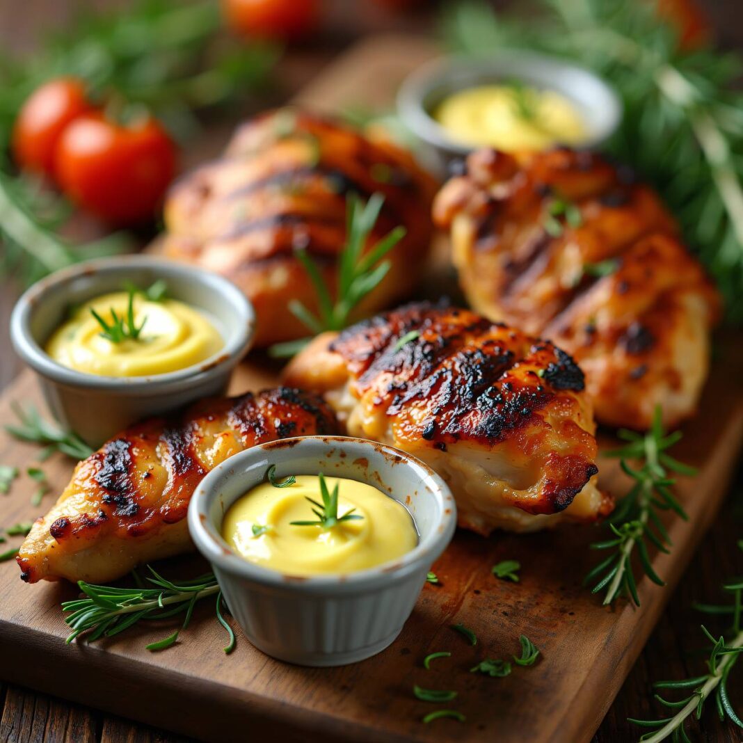 Hühnerschenkel vom Grill mit Rosmarinbutter Rezept Hühnerschenkel vom Grill mit Rosmarinbutter Rezept