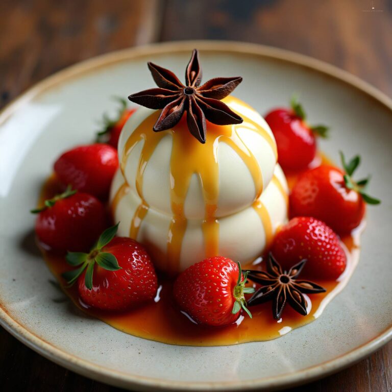 Hüttenkäse-Eis mit Sternanis-Sirup Rezept