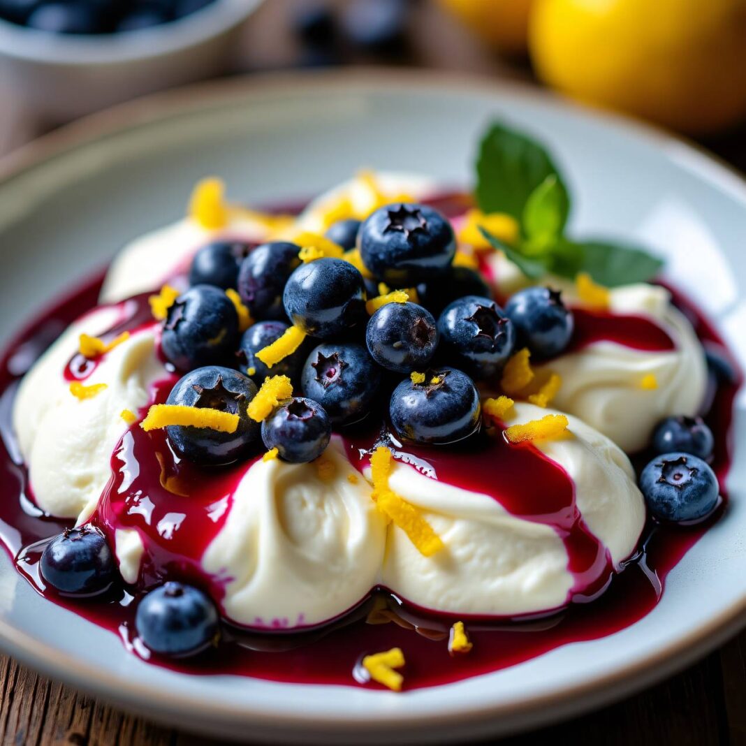 Hüttenkäse-Obers-Crème mit Heidelbeeren Rezept Hüttenkäse-Obers-Crème mit Heidelbeeren Rezept
