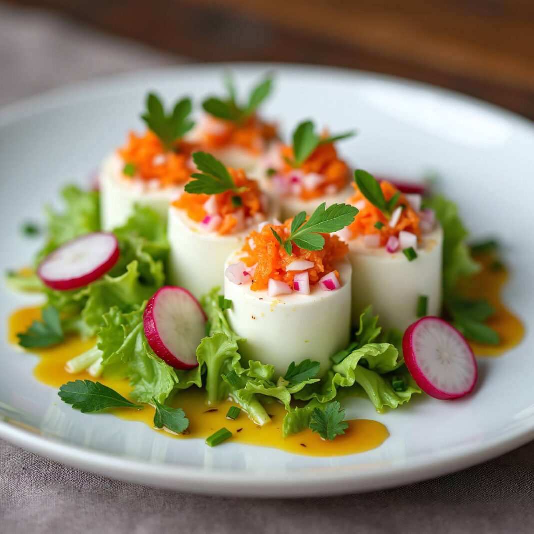 Hüttenkäse-Tatar mit Gemüse (Low Carb) Rezept Hüttenkäse-Tatar mit Gemüse (Low Carb) Rezept