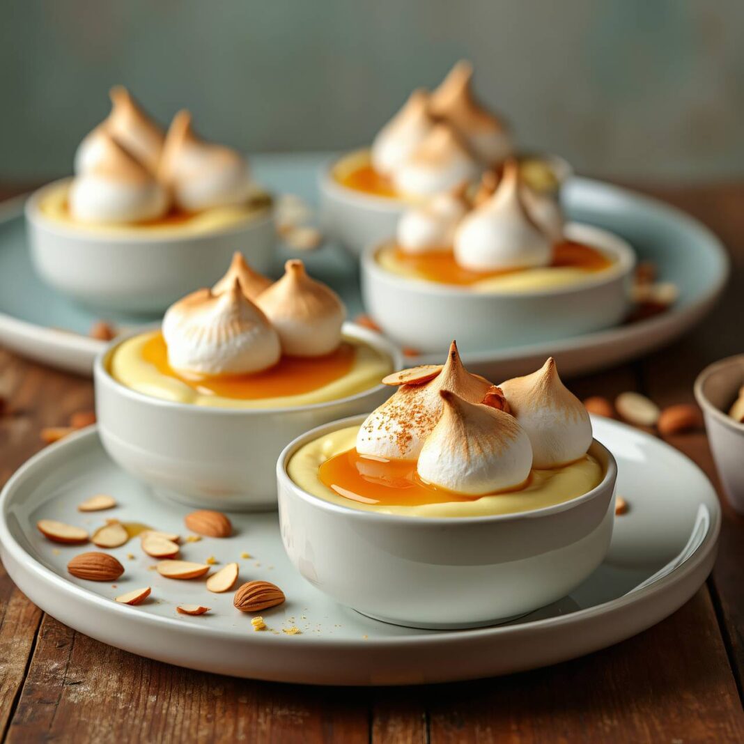 Île flottante (französisches Dessert mit Crème anglaise) Rezept Île flottante (französisches Dessert mit Crème anglaise) Rezept