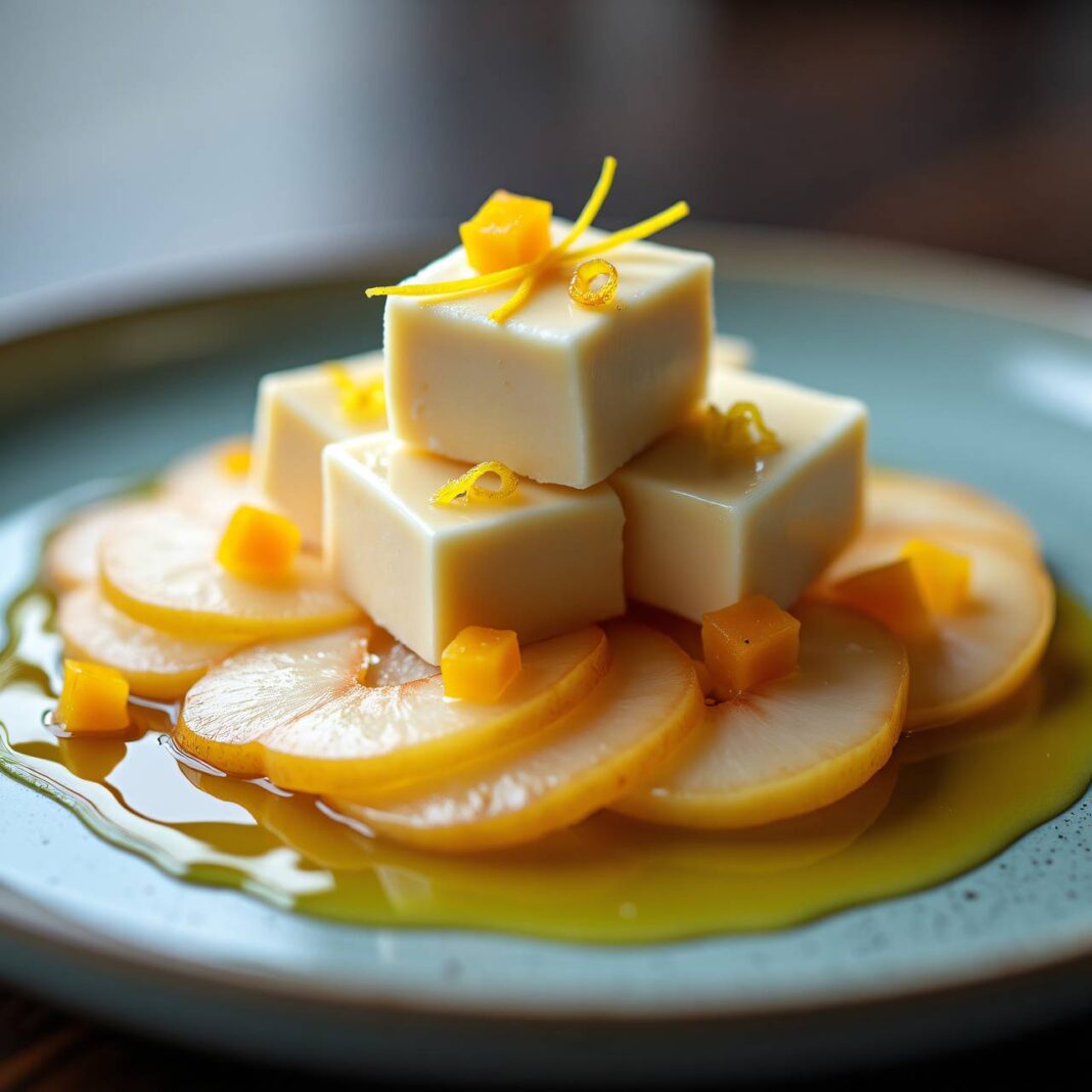 Ingwer-Parfait auf Birnen-Carpaccio Rezept Ingwer-Parfait auf Birnen-Carpaccio Rezept