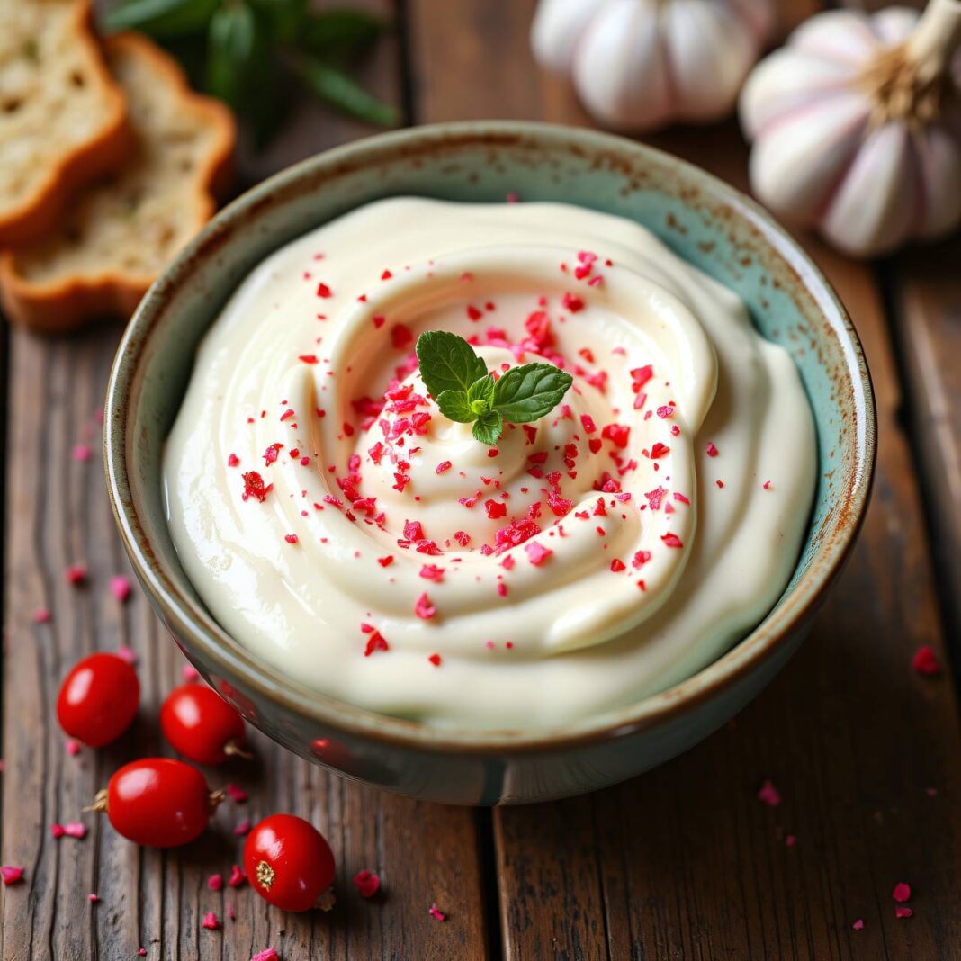 Joghurt-Knoblauch-Sauce (Fondue oder Dip) Rezept Joghurt-Knoblauch-Sauce (Fondue oder Dip) Rezept