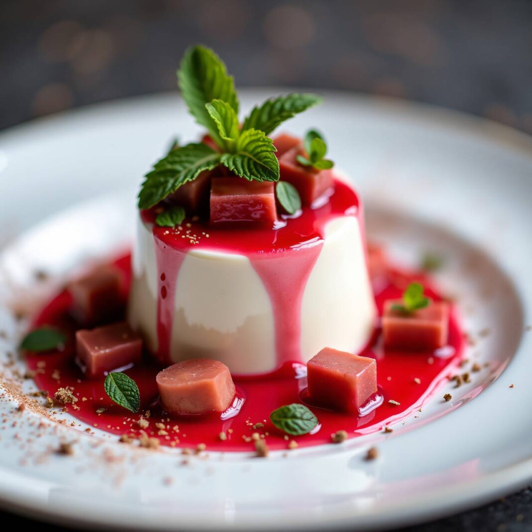 Joghurt-Panna-cotta mit Rhabarberkompott Rezept Joghurt-Panna-cotta mit Rhabarberkompott Rezept