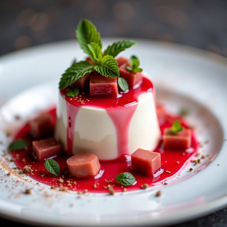 Joghurt-Panna-cotta mit Rhabarberkompott Rezept