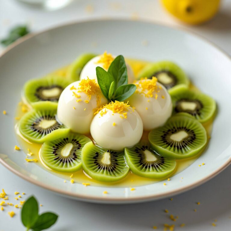 Joghurtköpfchen auf Kiwi-Rosette Rezept