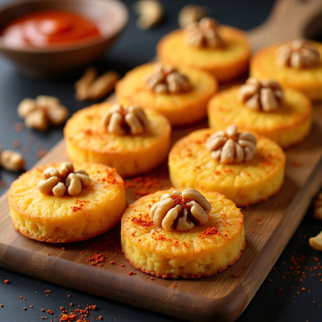 Käse-Cookies mit Baumnüssen Rezept Käse-Cookies mit Baumnüssen Rezept