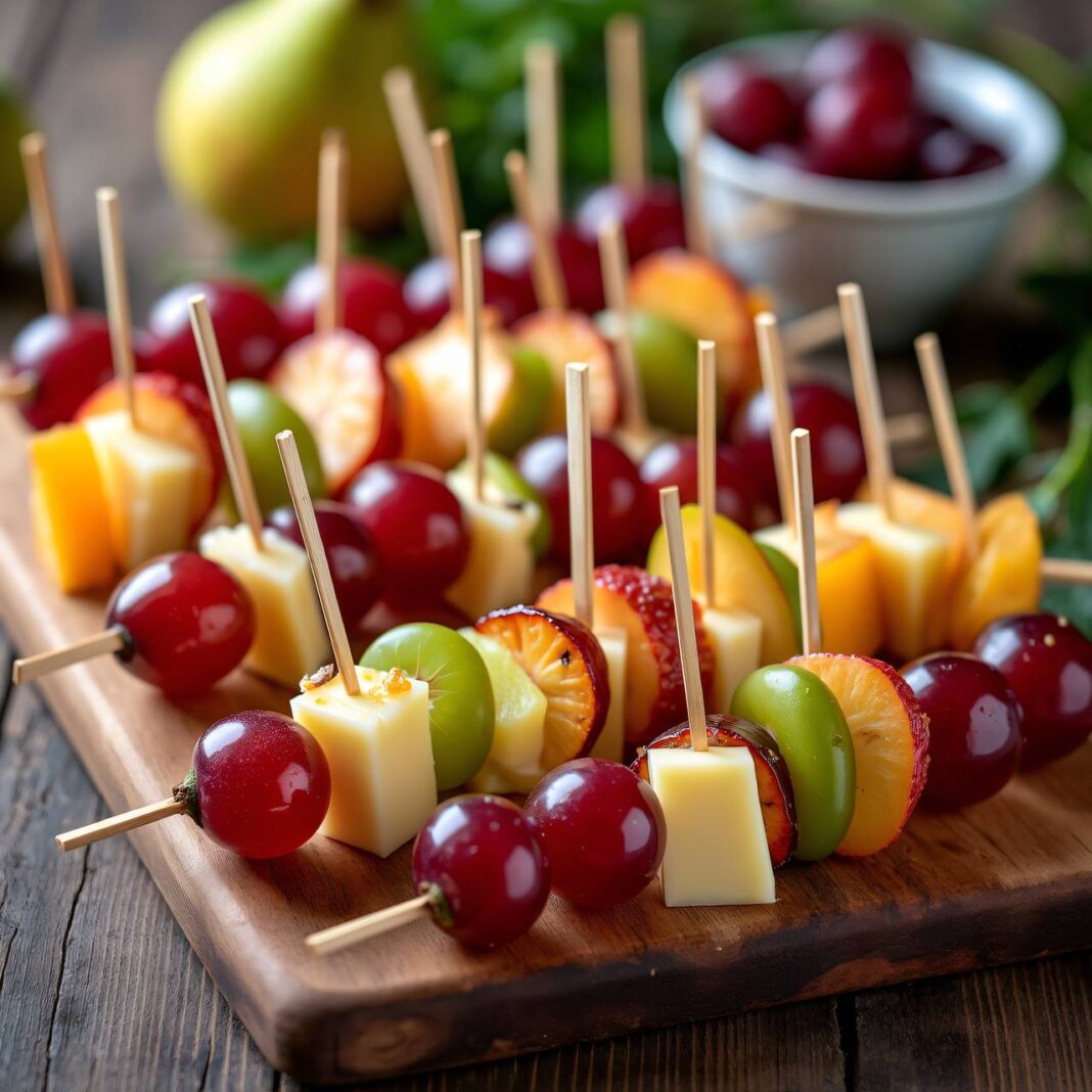 Käse-Fruchtspieße Rezept Käse-Fruchtspieße Rezept