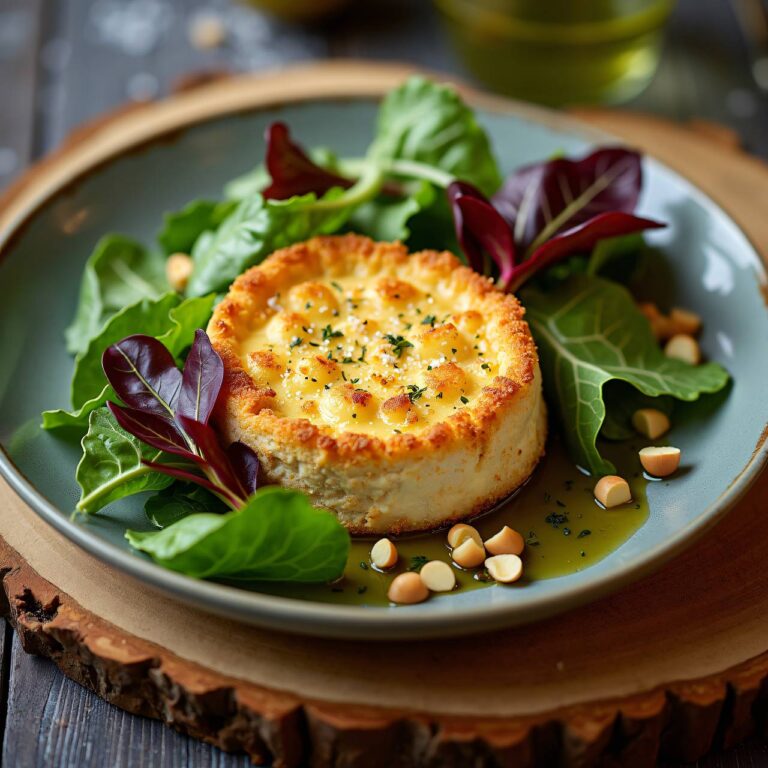 Käse im Haselnussmantel mit gemischtem Blattsalat Rezept