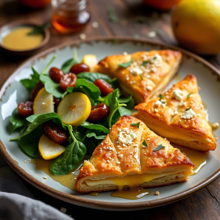Käse-Ingwer-Ecken mit Salat Rezept