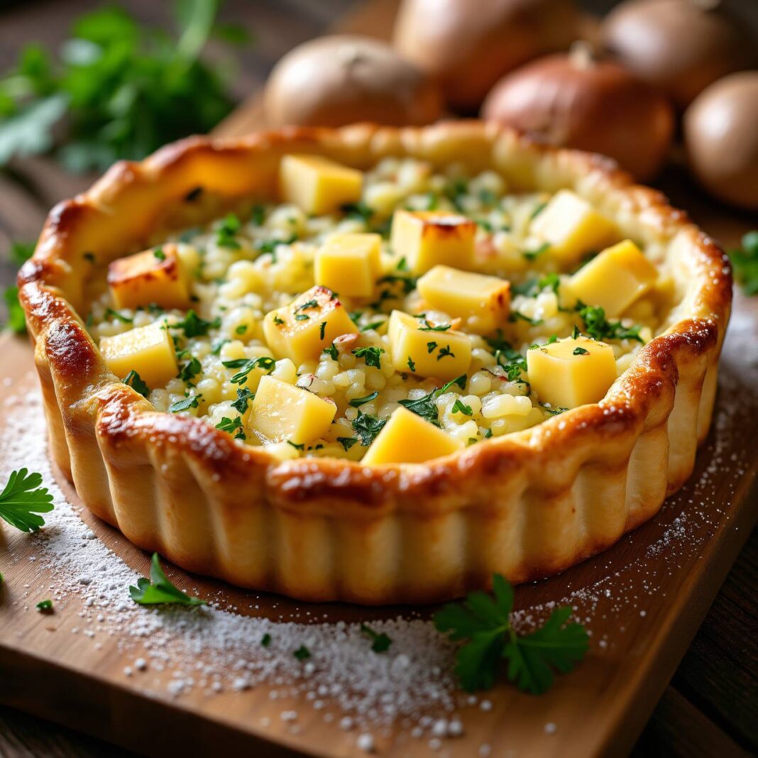 Käse-Kartoffel-Blechkuchen Rezept Käse-Kartoffel-Blechkuchen Rezept