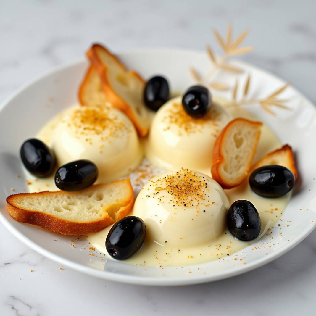Käse-Mousse mit Oliven Rezept Käse-Mousse mit Oliven Rezept