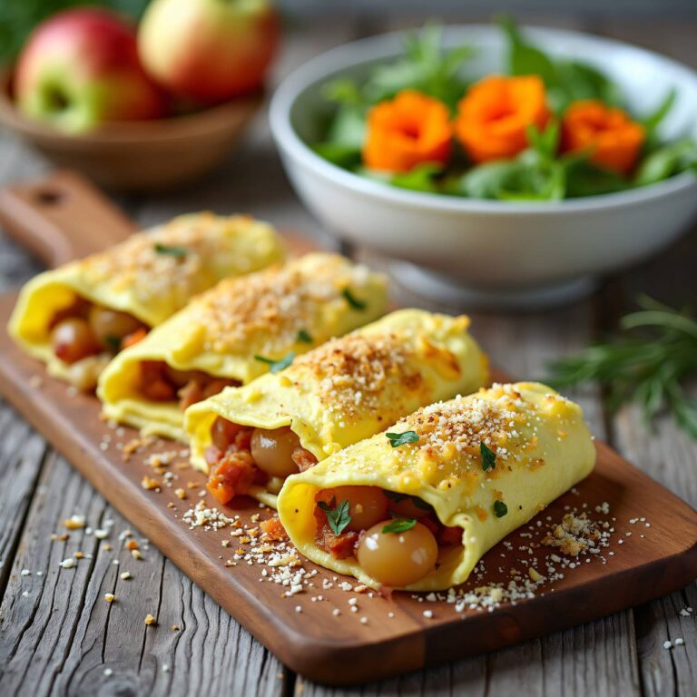 Käse-Omeletten mit Salat Rezept