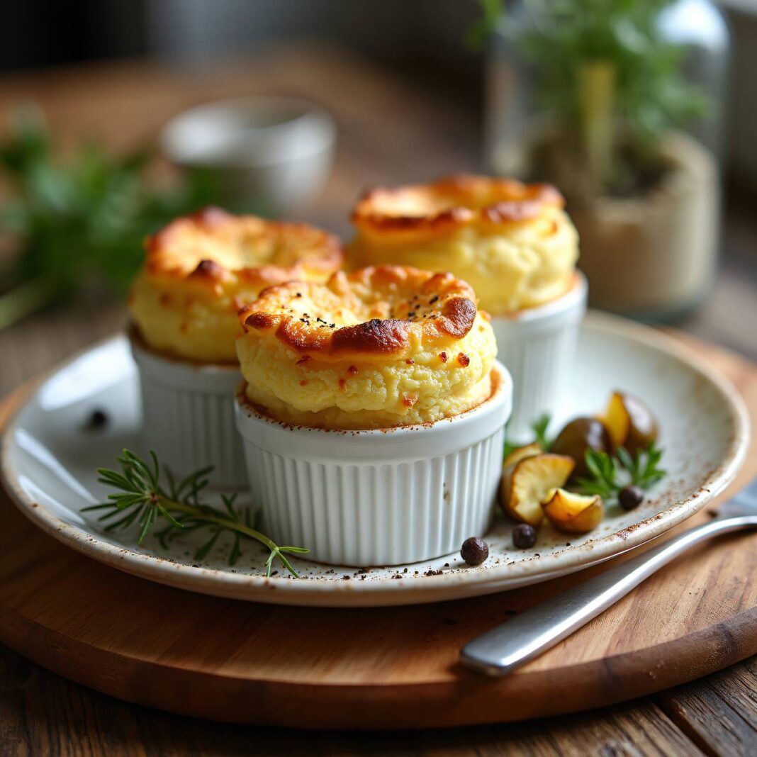 Käse-Soufflé mit Wurzeln Rezept Käse-Soufflé mit Wurzeln Rezept