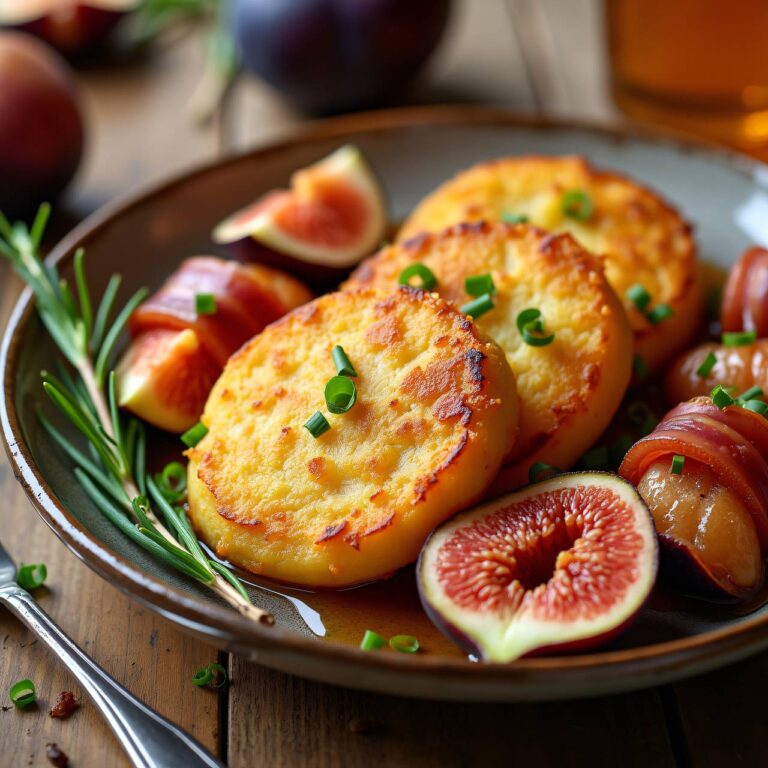 Käse-Tätschli mit Honig-Früchten Rezept