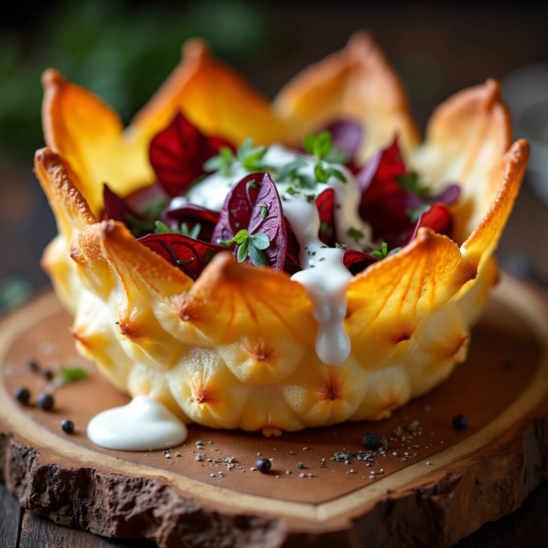 Käsekörbchen mit Cicorino rosso Rezept Käsekörbchen mit Cicorino rosso Rezept