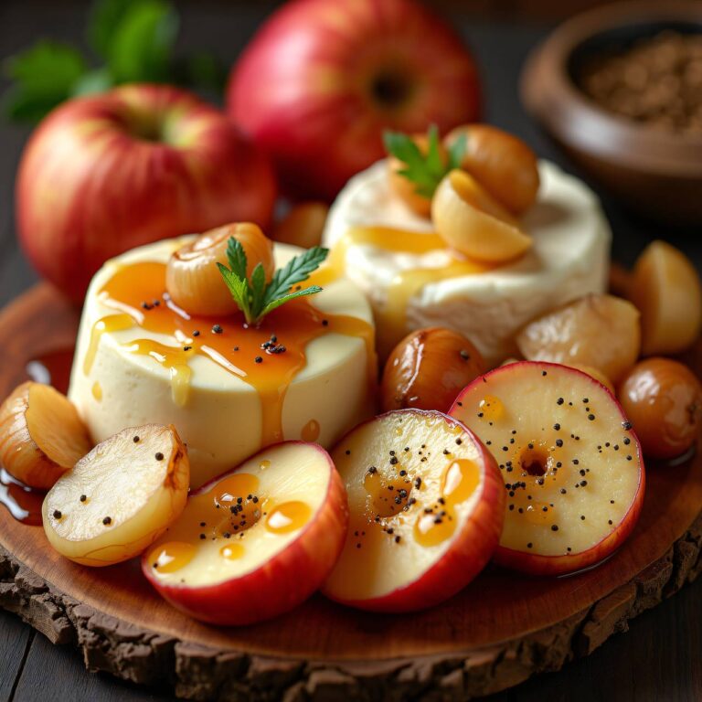 Käseplättchen mit Apfel-Schalotten Rezept