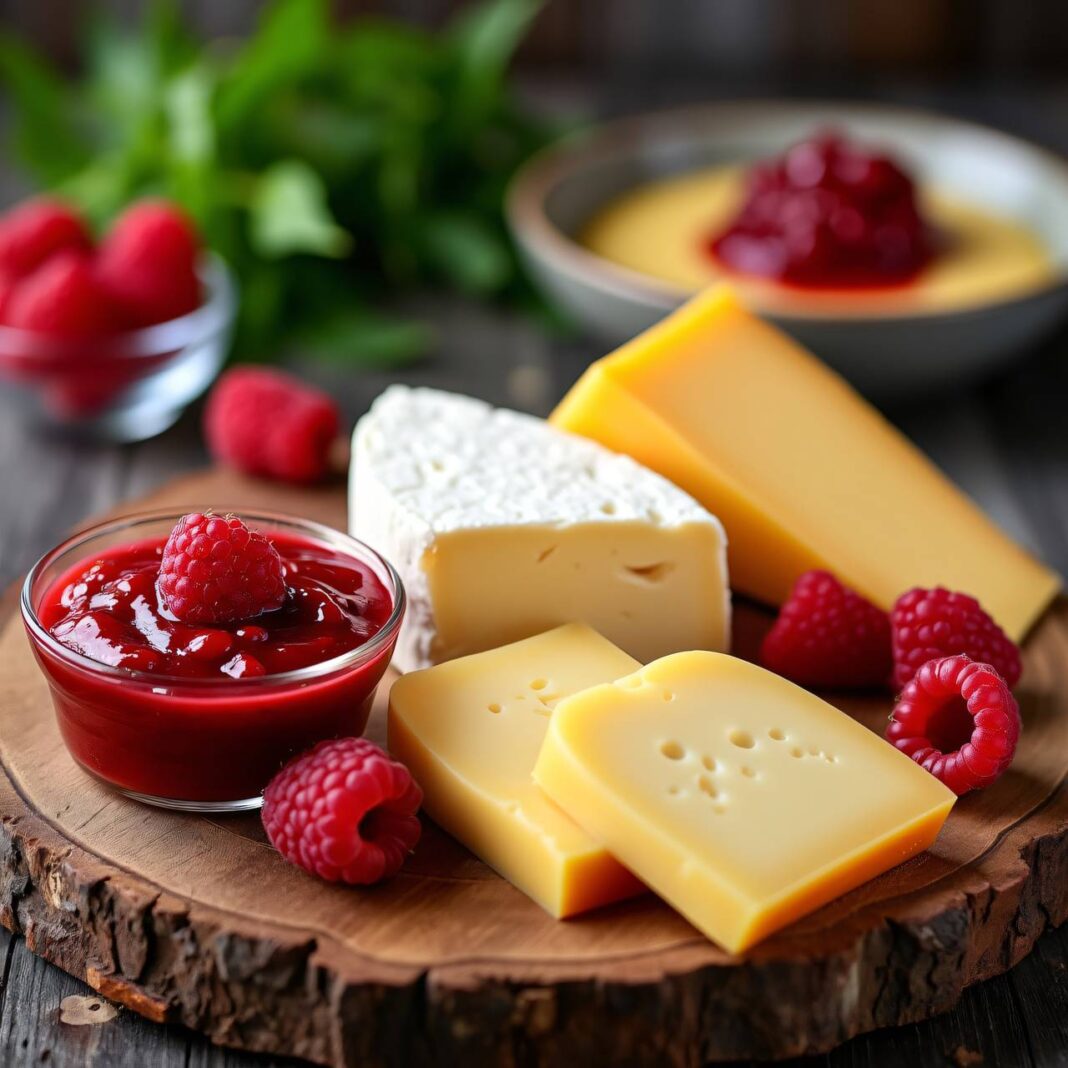 Käseplättchen mit Himbeersauce Rezept Käseplättchen mit Himbeersauce Rezept