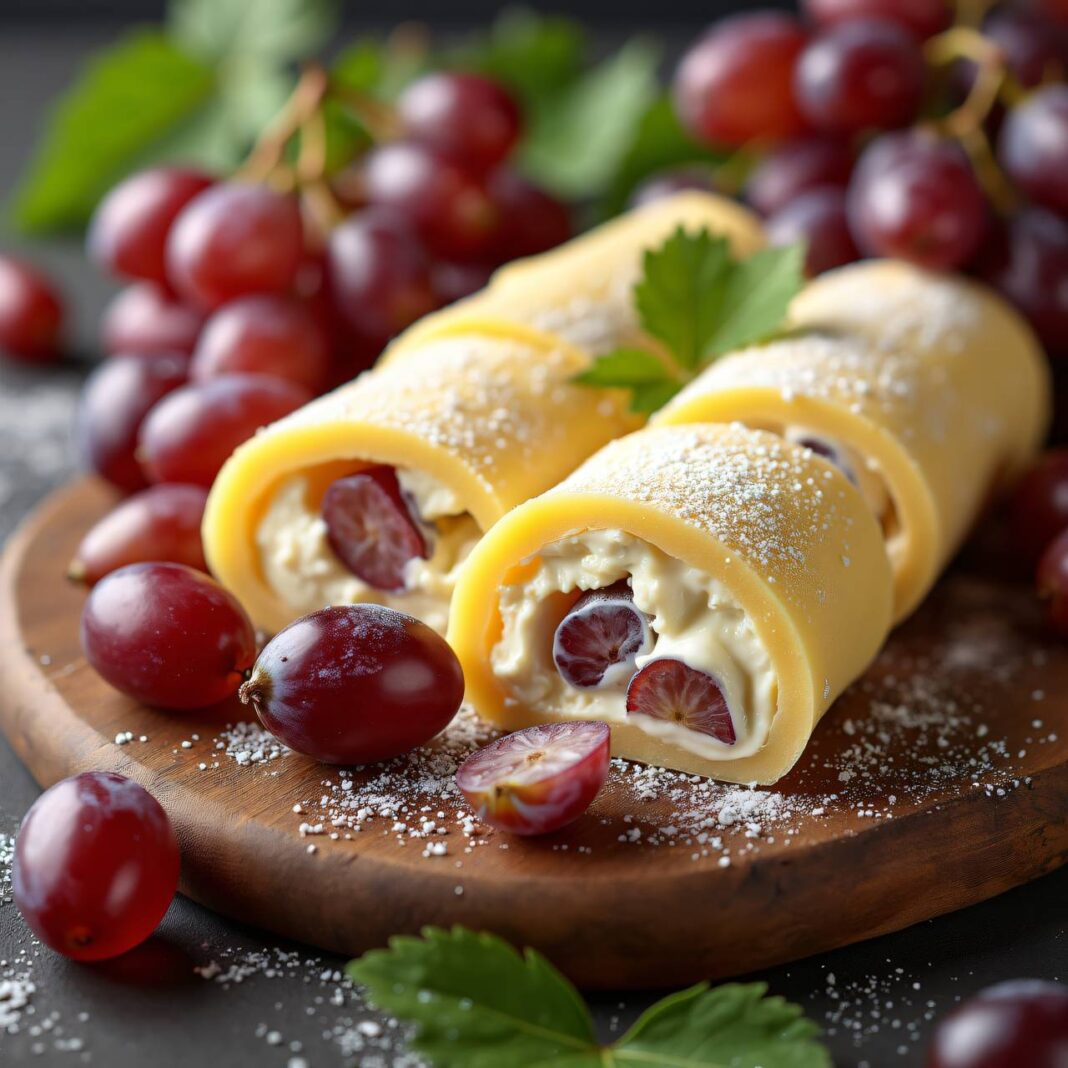 Käserollen mit Traubenfüllung Rezept Käserollen mit Traubenfüllung Rezept