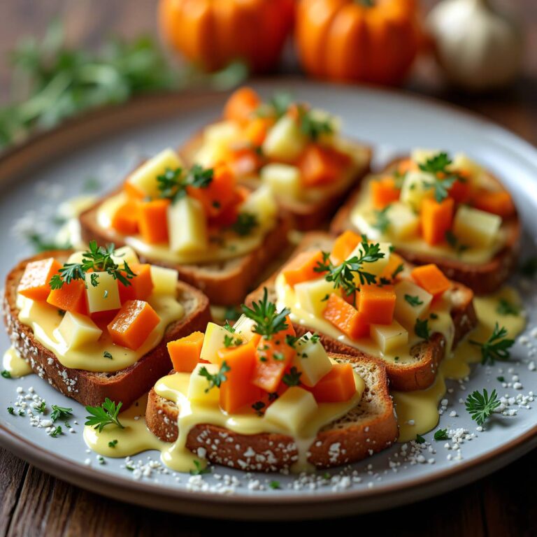 Käseschnitten mit Käse und Gemüse Rezept