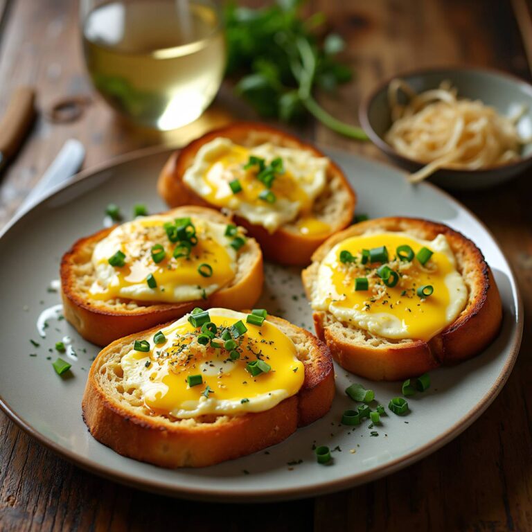 Käseschnitten mit Zwiebelsprossen Rezept