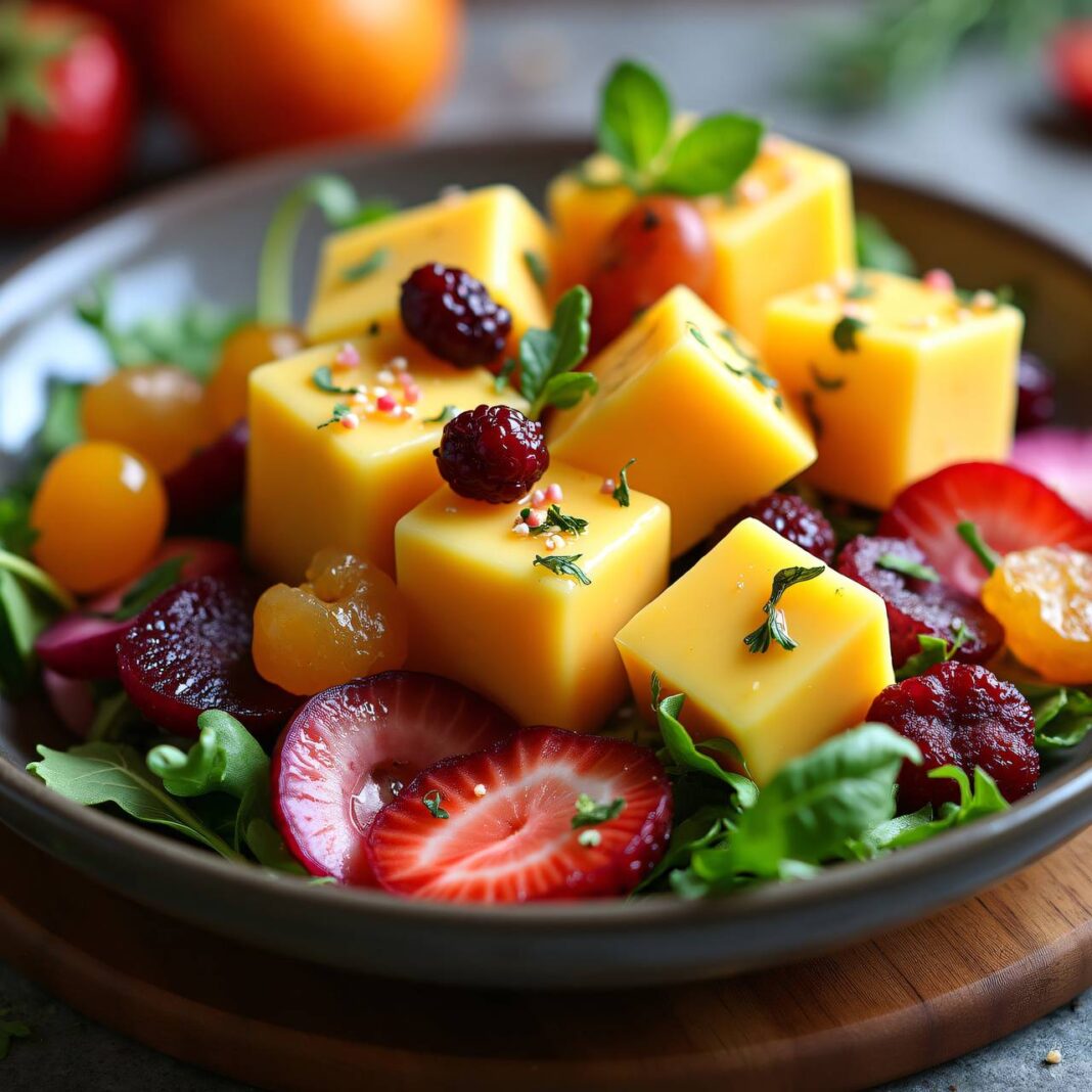 Käsewürfel an fruchtig-würziger Marinade Rezept Käsewürfel an fruchtig-würziger Marinade Rezept